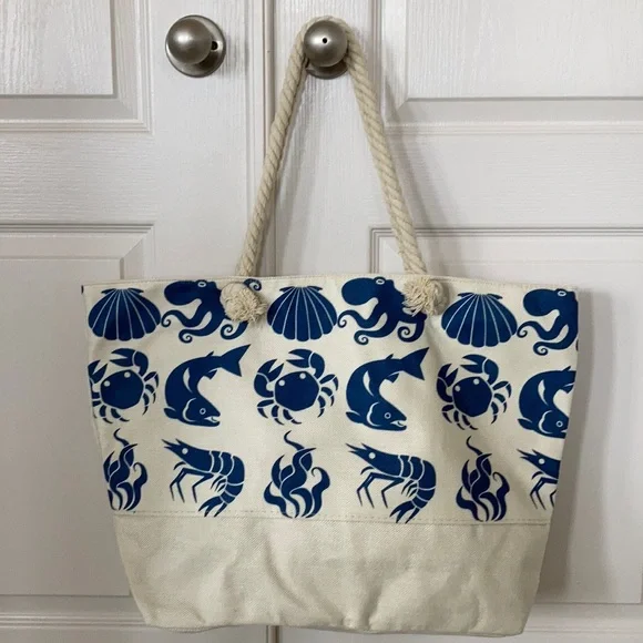 Jumbo Marine Life Beach Tote - Picture 6 of 8
